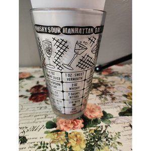 Vintage 50s Cocktail Mixer Shaker Glass Recipes Great Condition